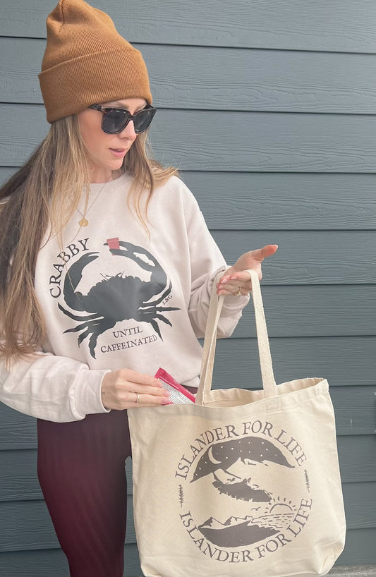 Crabby Until Caffeinated Crewneck